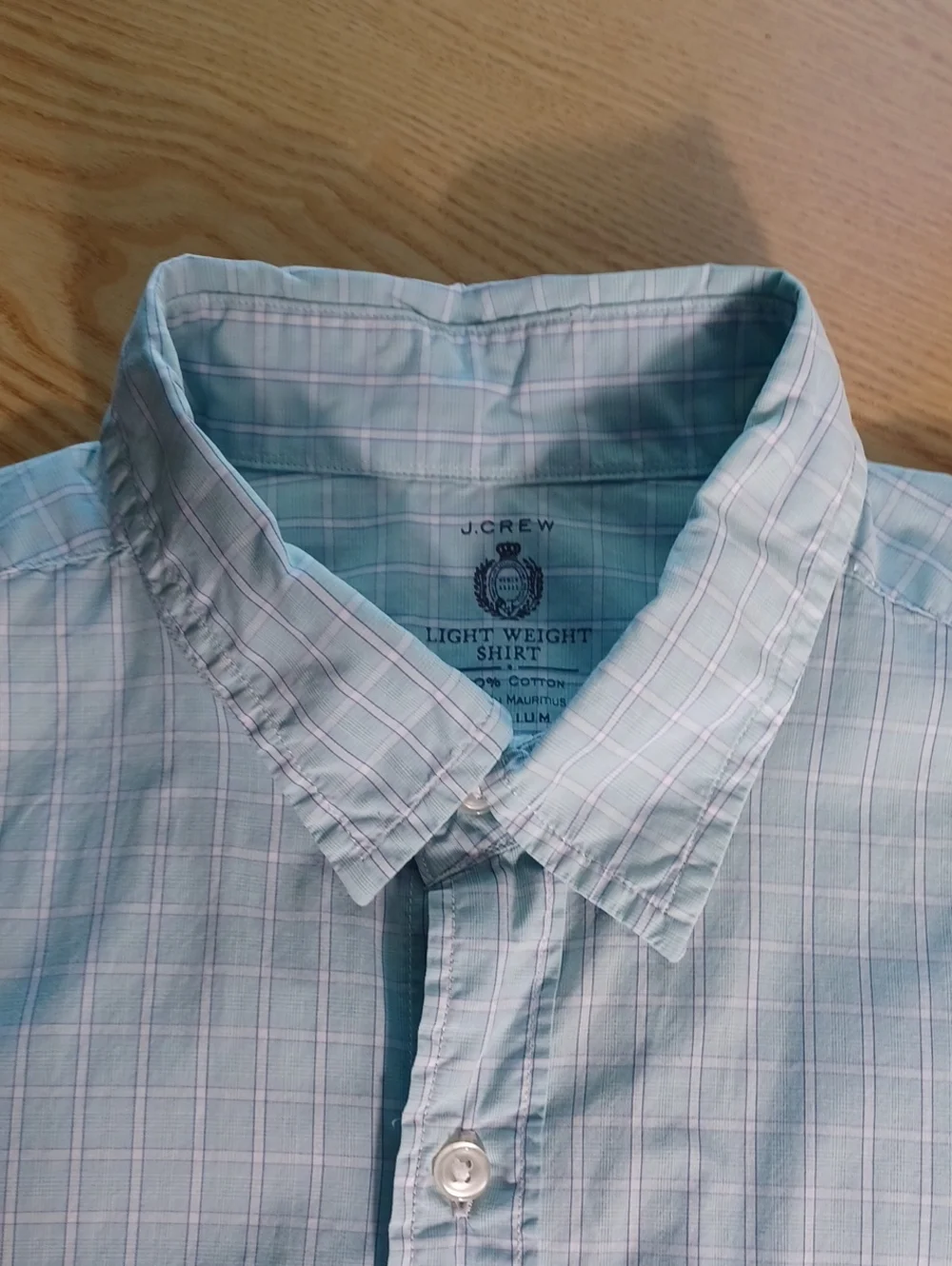 J. Crew Mens Light Weight Cotton Blue Plaid Long-Sleeve Button-Up Shirt Medium